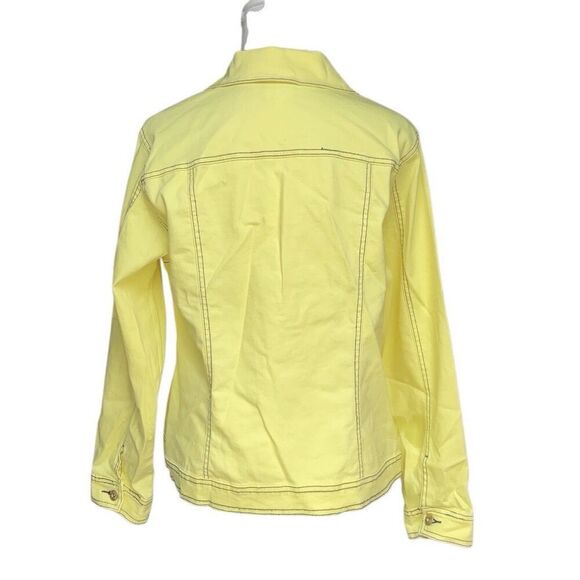 DG2 by Diane Gilman Lemon Yellow Heavy Pickstitch Jean Trucker Jacket NWT - Picture 6 of 7